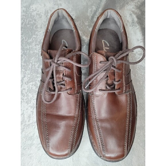 Clarks Casual Leather Lace Up Oxford Shoe Men\'s Sz 10M BRN EXCELLENT CONDITION! main image 12